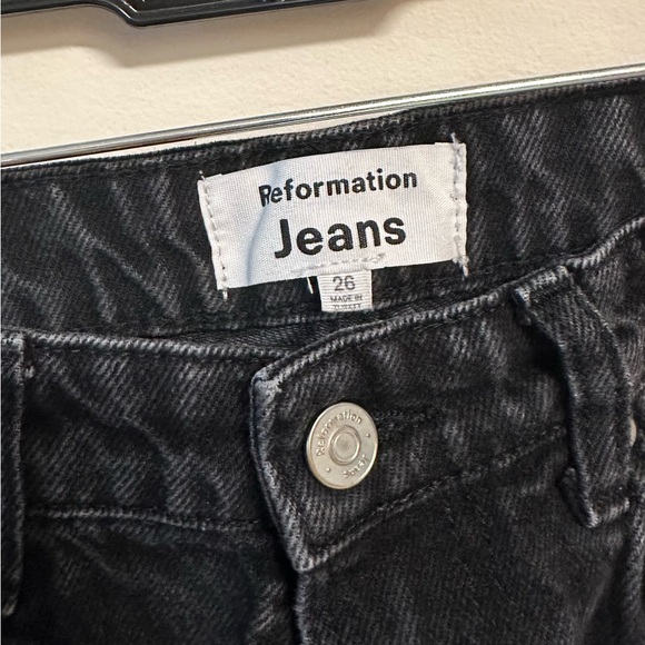 Reformation Wilder High Rise Wide Leg Jeans - Black size 26 - Picture 5 of 6